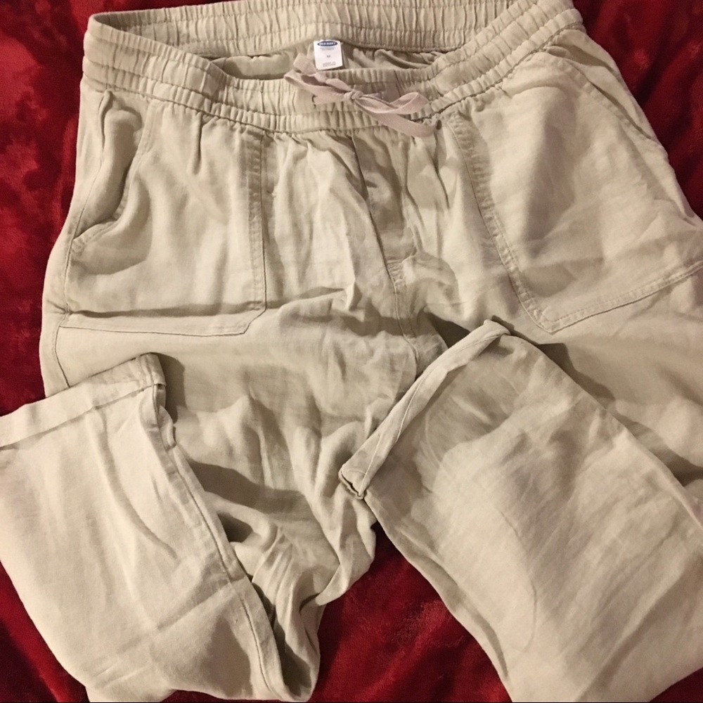 Linen crop pants